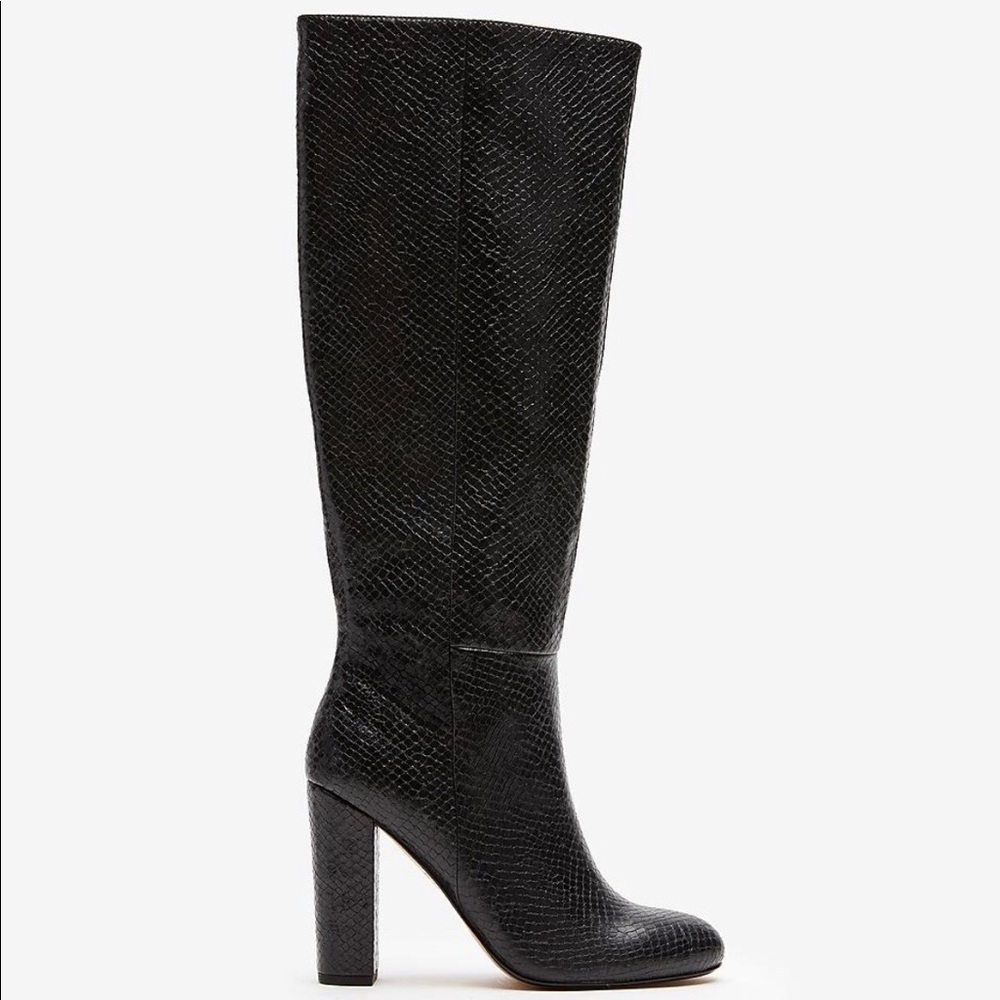 NEW Express Embossed Block Heel Boots